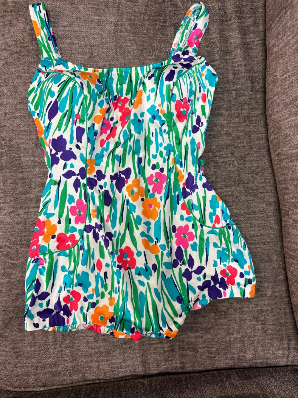 Vintage1970’s Gabar Swimsuit  Sz 12 Built In Bra Stretch